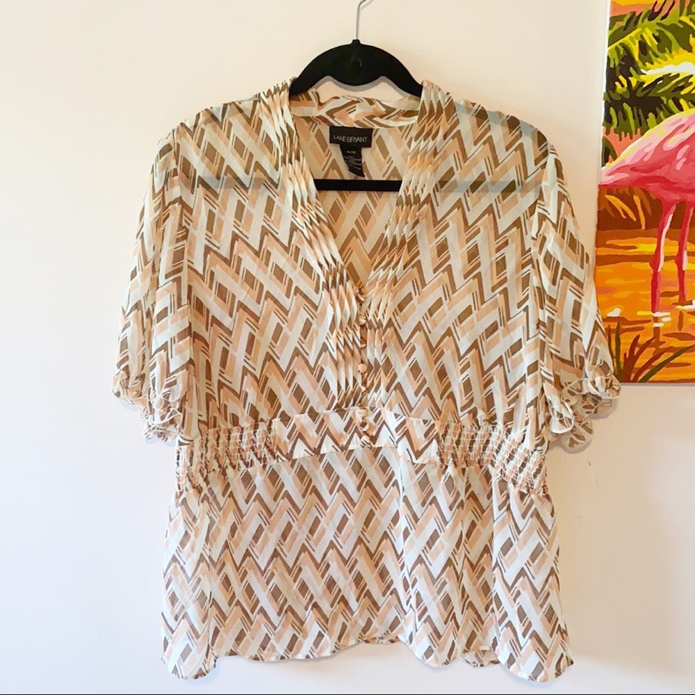 LANE BRYANT Chevron Sheer Print Blouse